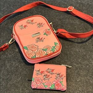 Shrek Crossbody Bag with Floral and Character Design